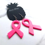 Pink Ribbon - Dixie Bliss - Dangle Earrings