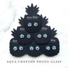 Aqua Cheetah Photo Glass - Dixie Bliss - Single Stud Earrings