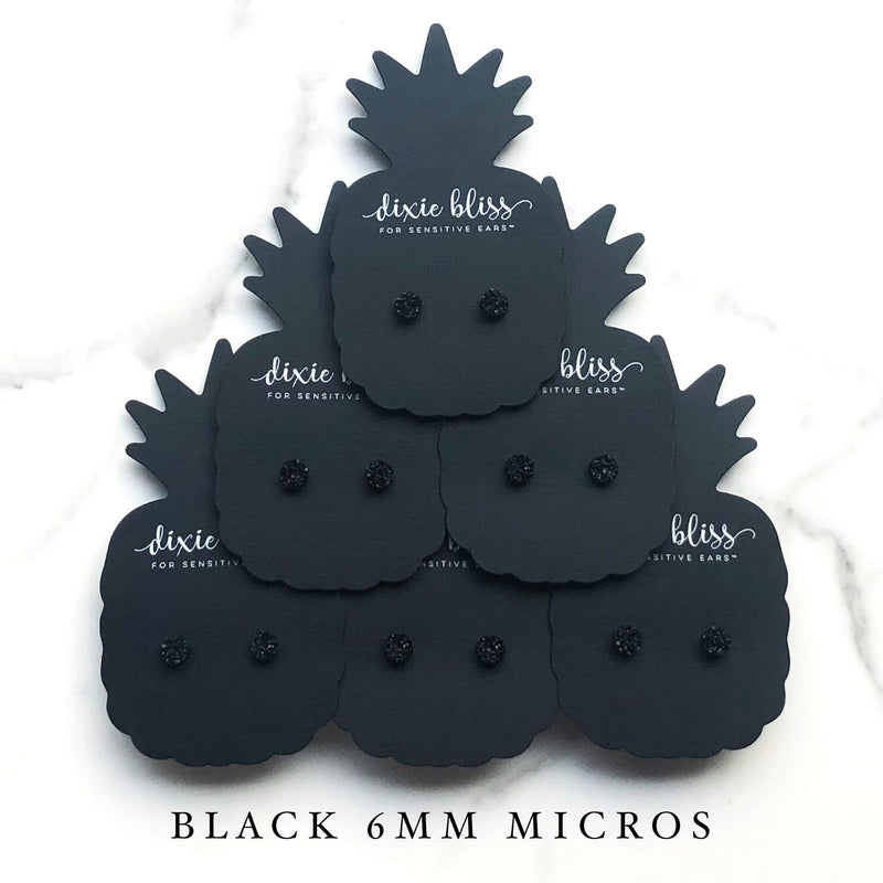 Micros in Black - Dixie Bliss - Single Stud Earrings