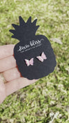 Druzy Butterflies in Pink - Dixie Bliss - Single Stud Earrings