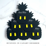 Bunnies in Canary Shimmer - Dixie Bliss - Single Stud Earrings