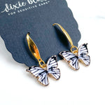 Butterfly Charm in White - Dixie Bliss - Dangle Earrings