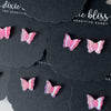 Druzy Butterflies in Pink - Dixie Bliss - Single Stud Earrings
