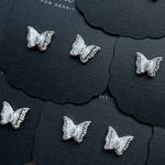Druzy Butterflies in Silver - Dixie Bliss - Dangle Earrings