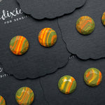 Faceted Faux Marble in Olive - Dixie Bliss - Single Stud Earrings