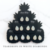 Teardrops in White Diamonds - Dixie Bliss - Single Stud Earrings