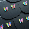 Watercolor Butterflies in Garden Burst - Dixie Bliss - Single Stud Earrings