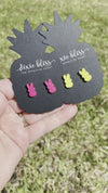 Bunnies in Canary Shimmer - Dixie Bliss - Single Stud Earrings