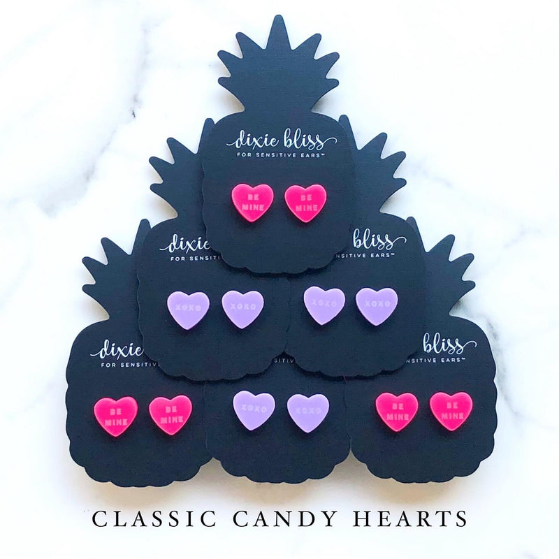 Classic Candy Hearts - Dixie Bliss - Single Stud Earrings