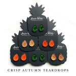 Crisp Autumn Teardrops - Dixie Bliss - Single Stud Earrings