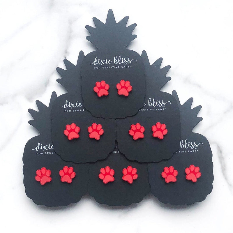 Red Paws - Dixie Bliss - Single Stud Earrings