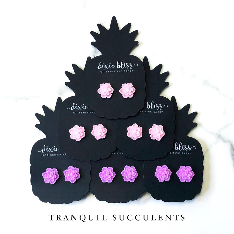 Tranquil Succulents - Dixie Bliss - Single Stud Earrings